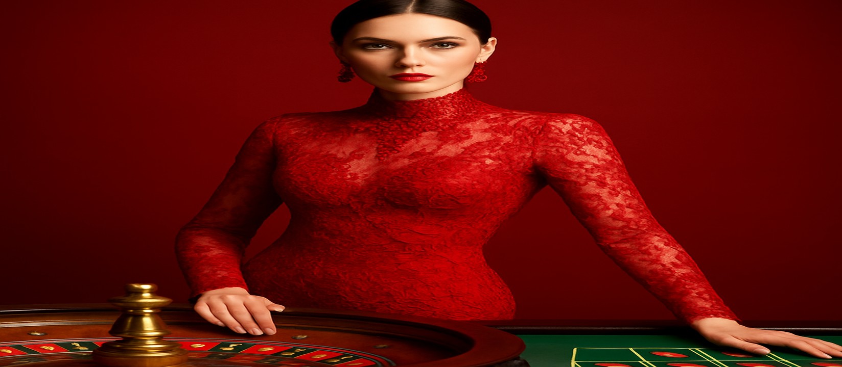 একটি গেমিং প্ল্যাটফর্মে লাল পোশাক পরা একটি সুন্দরী নারী একটি খেলার টেবিলে bd1111-এ দ্রুত ও নিরাপদ লগইন করার সুযোগ দেন